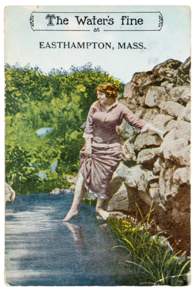 The Water's Fine at Easthampton, vintage, postcard, massachusetts, new city, henry amistadi